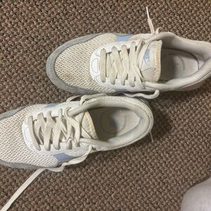 Nike Cream and Gray Athletic Shoes